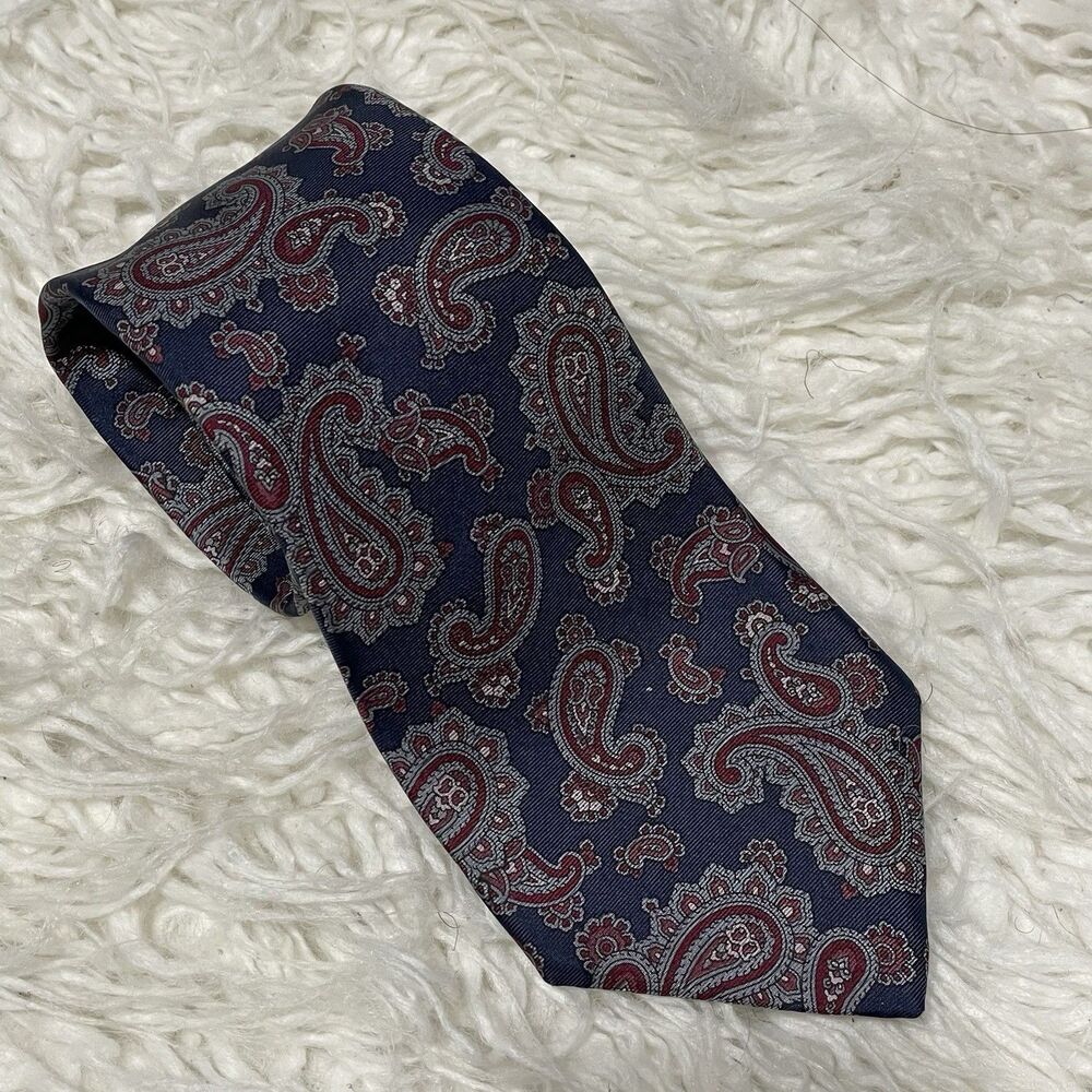 Carl Michaels Men’s Neck Tie Blue And Red Paisley Design